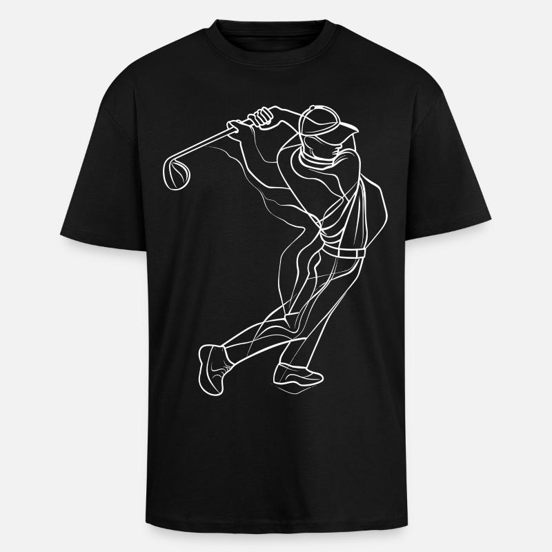 Golfer Skizze - Oversized Heavyweight Unisex T-Shirt - Schwarz