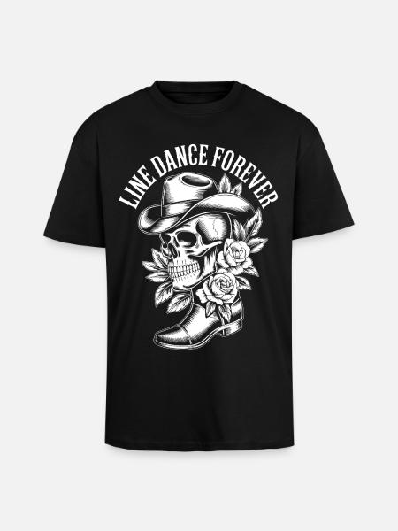 Lebenslust Schädel mit Blumenhut - Oversized Heavyweight Unisex T-Shirt - Schwarz