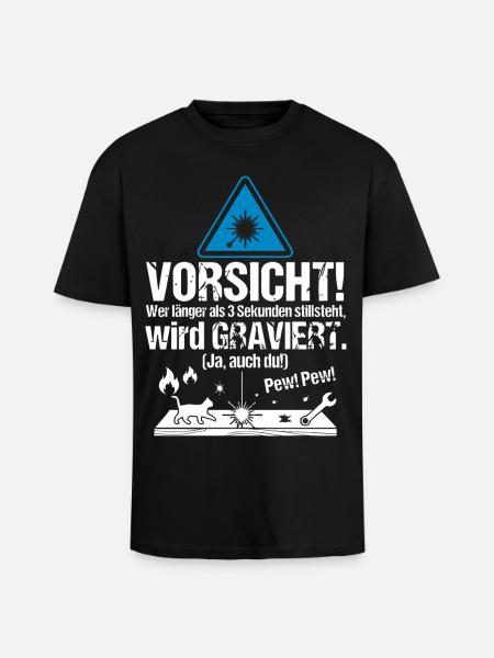 Laser_Cutter_Engraving_Shirt_Geschenk - Oversized Heavyweight Unisex T-Shirt - Schwarz