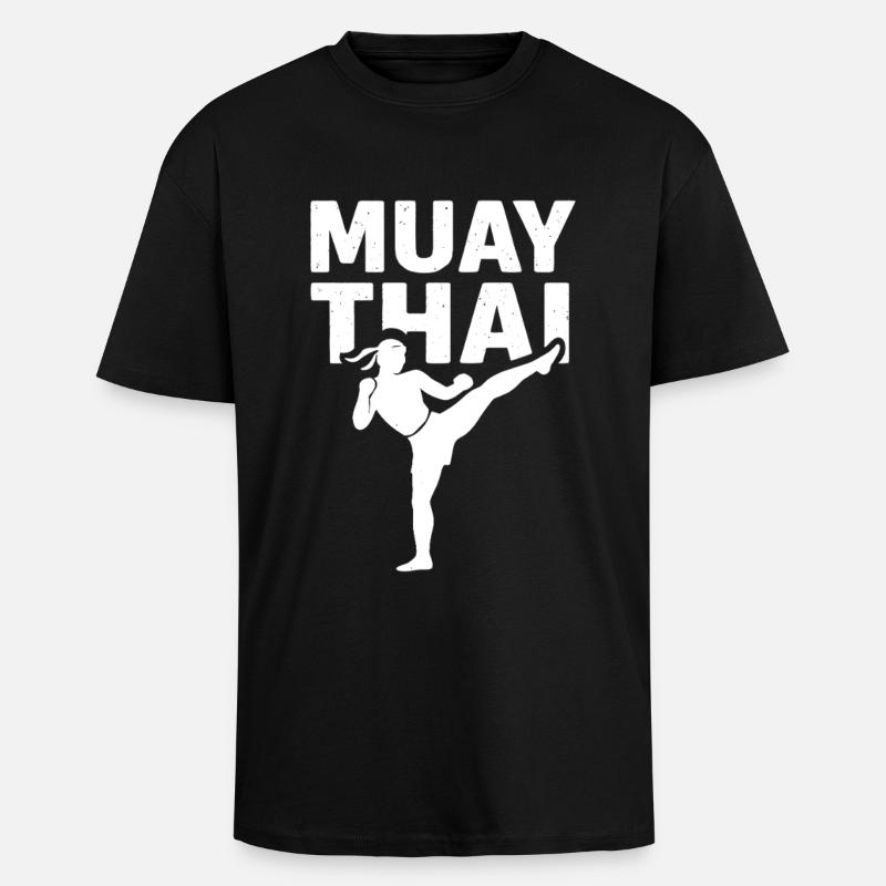 Muay Thai Fighter - Oversized Heavyweight Unisex T-Shirt - Schwarz