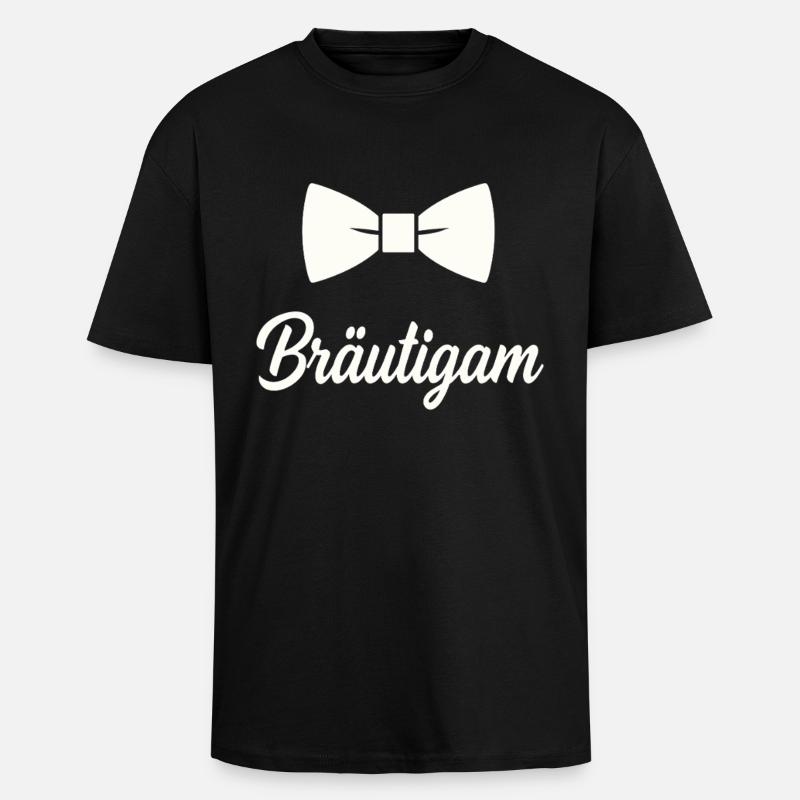 Bräutigam Fliege Hochzeit - Oversized Heavyweight Unisex T-Shirt - Schwarz
