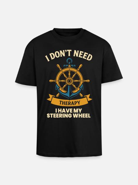 Funny saying ship-boat-captain - Unisex Oversized Heavyweight T-shirt - black