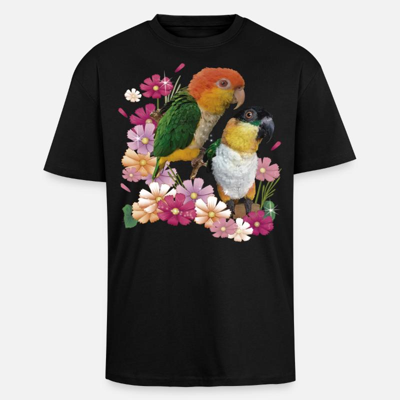 Der orangeköpfige Caique - Oversized Heavyweight Unisex T-Shirt - Schwarz