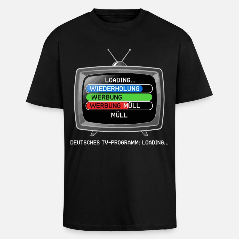 German TV Program: Loading... - Unisex Oversized Heavyweight T-shirt - black