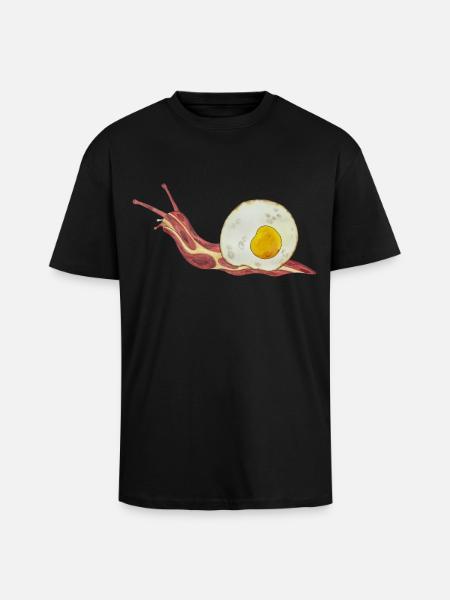 Baconschnecke Bacon and egg Spiegelei - Oversized Heavyweight Unisex T-Shirt - Schwarz