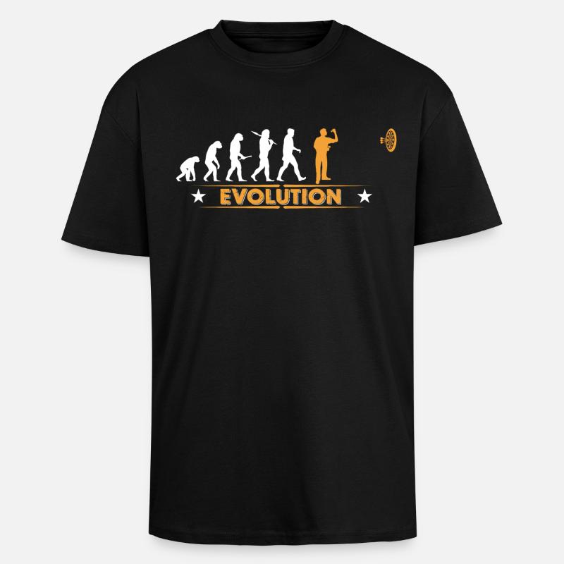 Dart - Evolution - orange/weiss - Unisex Oversized Heavyweight T-shirt - black