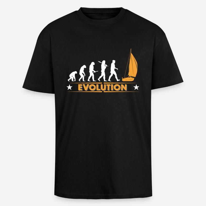 Sail evolution - orange/white - Unisex Oversized Heavyweight T-shirt - black