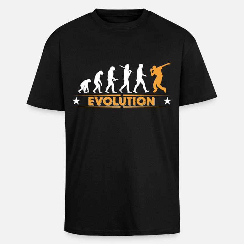 HipHop Breakdance Evolution - orange/weiss - Oversized Heavyweight Unisex T-Shirt - Schwarz