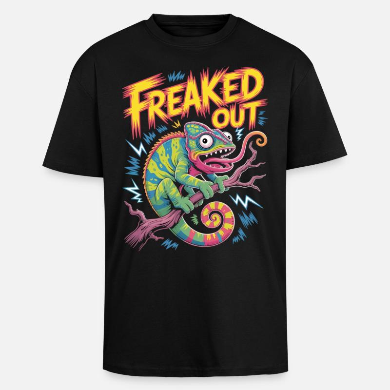 Chemise caméléon flippée - T-shirt unisexe oversize épais - noir