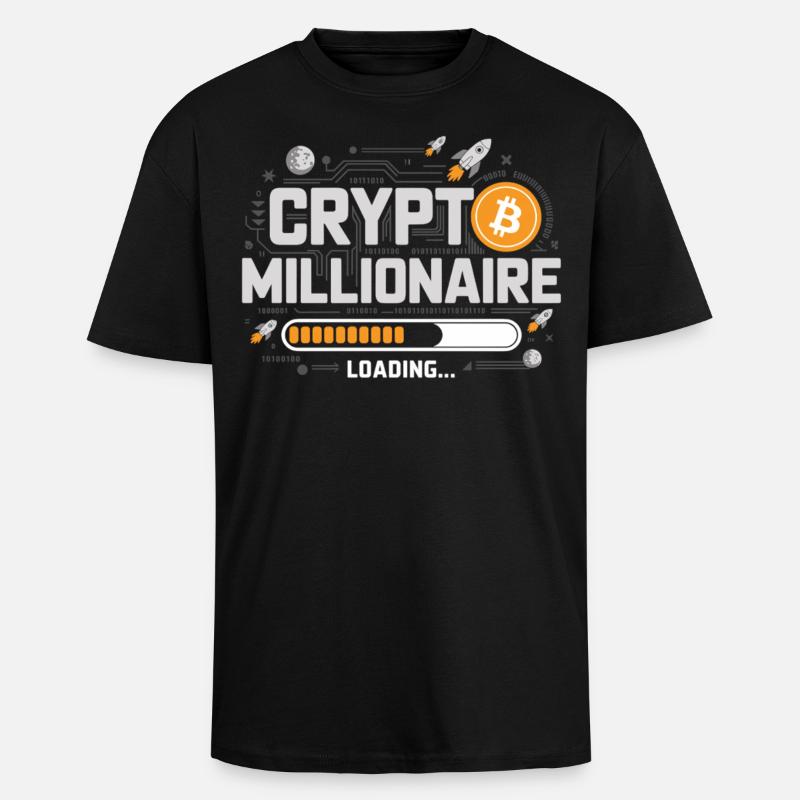 Crypto millionaire loads - Unisex Oversized Heavyweight T-shirt - black