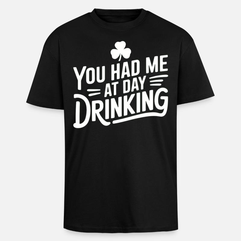 Day drinking convinces immediately - Unisex Oversized Heavyweight T-shirt - black