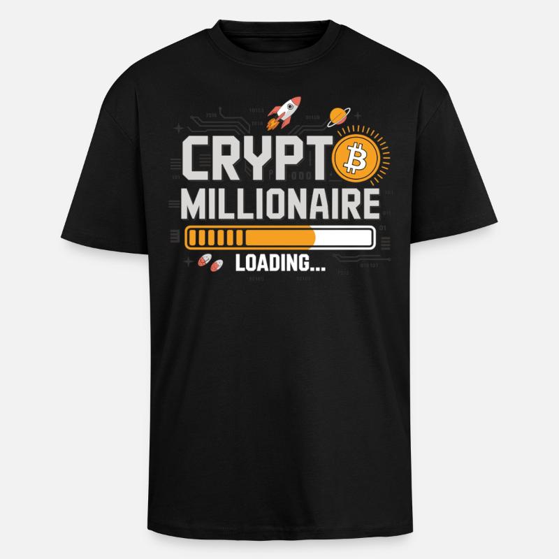 Crypto Loading - Devenez millionnaire - T-shirt unisexe oversize épais - noir
