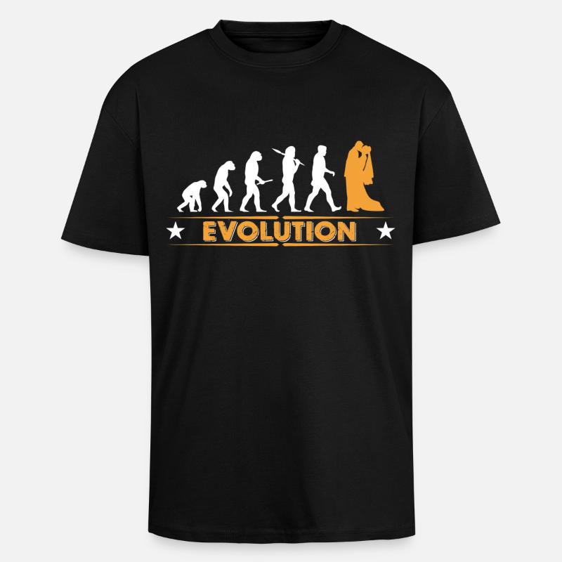 Hochzeit - Evolution - Oversized Heavyweight Unisex T-Shirt - Schwarz