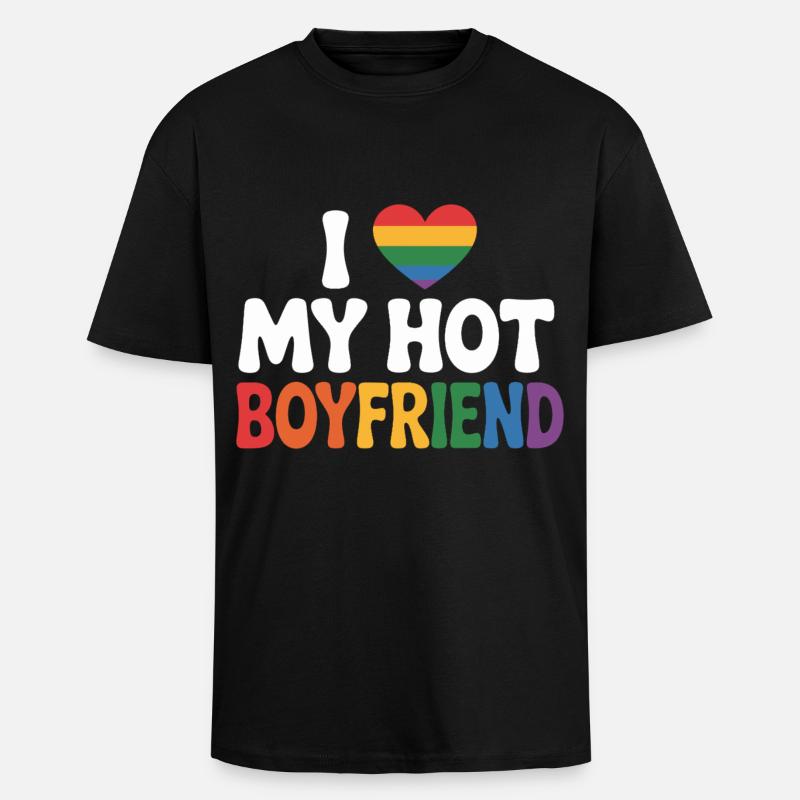 Fière de mon copain - T-shirt unisexe oversize épais - noir