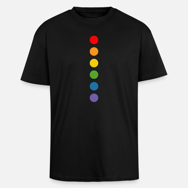 Regenbogen rounds - Oversized Heavyweight Unisex T-Shirt - Schwarz