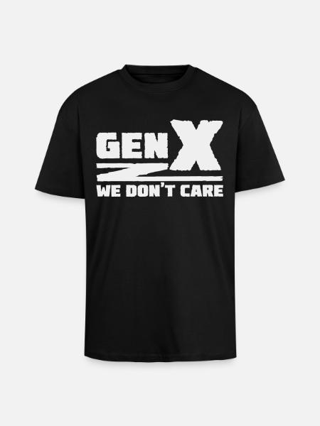 Generation X - We don't care - Unisex Oversized Heavyweight T-shirt - black