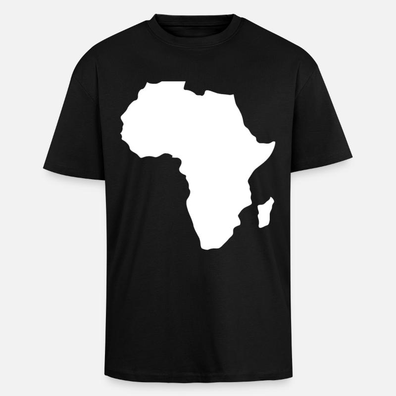 Afrique continent carte blanc - T-shirt unisexe oversize épais - noir