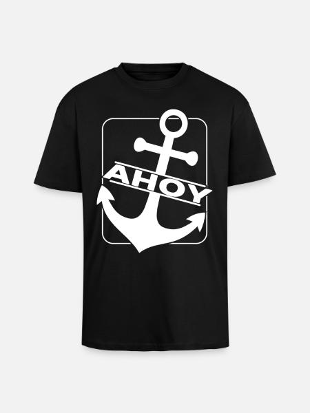 Ahoy Sailing Anchor - Unisex Oversized Heavyweight T-shirt - black