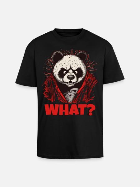 Angry Panda Bear - Unisex Oversized Heavyweight T-shirt - black