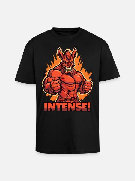 Muscular Beast: Intense - Unisex Oversized Heavyweight T-shirt - black