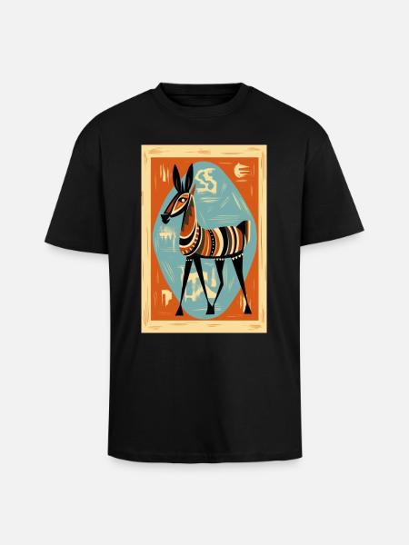 I love donkeys - Unisex Oversized Heavyweight T-shirt - black