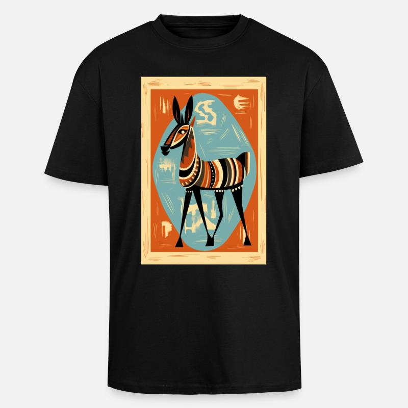 Ich liebe Esel - Oversized Heavyweight Unisex T-Shirt - Schwarz