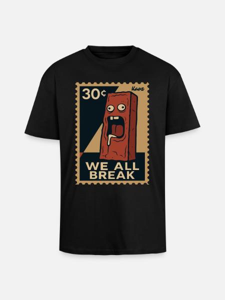 Emo Brick – Stamp of Overwhelm - Unisex Oversized Heavyweight T-shirt - black