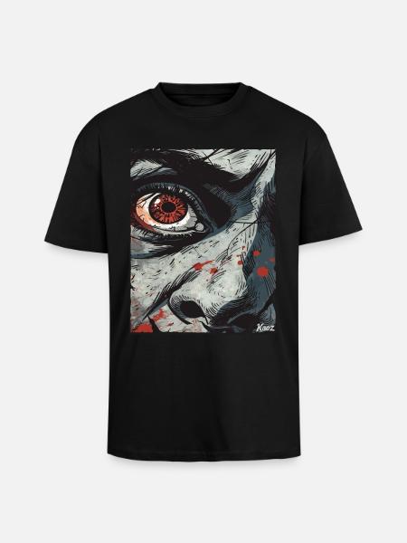 Intense eye in comic style - Unisex Oversized Heavyweight T-shirt - black