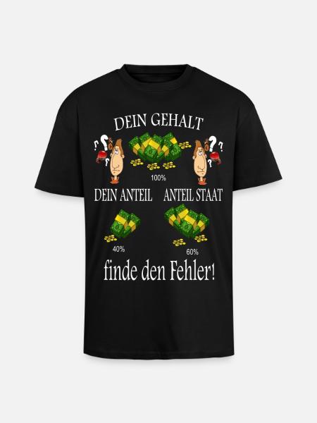 Finde den Fehler ! - Oversized Heavyweight Unisex T-Shirt - Schwarz