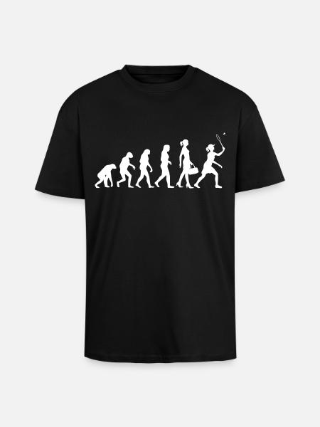 Evolution Frauen Badminton - Oversized Heavyweight Unisex T-Shirt - Schwarz