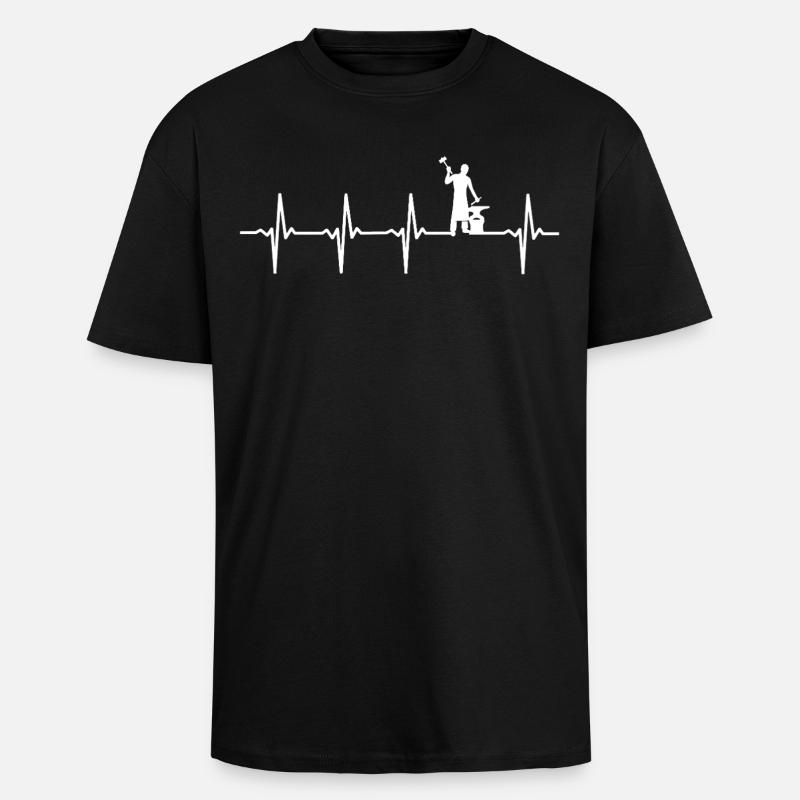Blacksmith Heartbeat Blacksmith - T-shirt unisexe oversize épais - noir