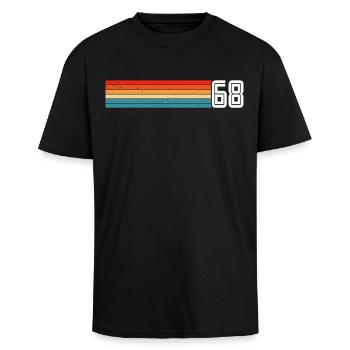 Retro 1968 t-shirt 68 vintage 1968 - Oversized Heavyweight Unisex T-Shirt - Schwarz - Vorne - Alina (178cm) & Michal (187cm)