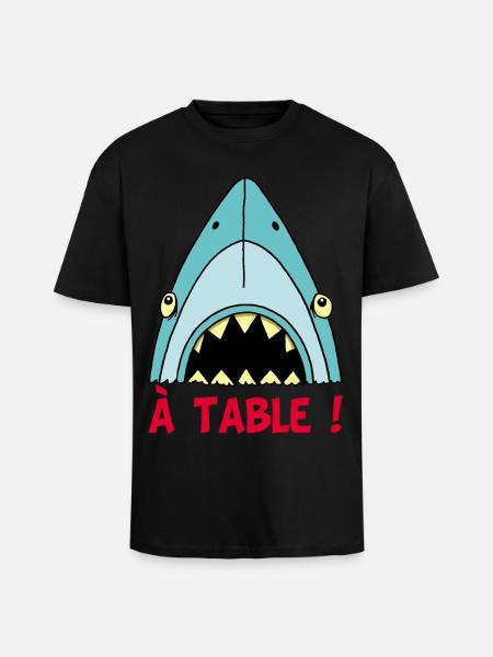 Shark hungry! - Unisex Oversized Heavyweight T-shirt - black