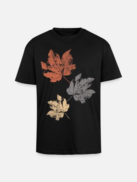 Bunte Herbstblätter Herbstlaub - Oversized Heavyweight Unisex T-Shirt - Schwarz