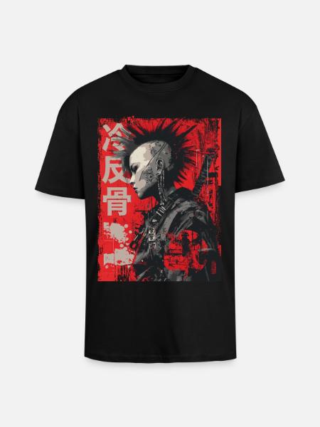 Punk Warrior – 冷反骨 Urban Art - Unisex Oversized Heavyweight T-shirt - black