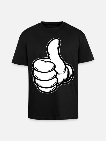 OK Comic Thumbs Up Hand Icon - Unisex Oversized Heavyweight T-shirt - black