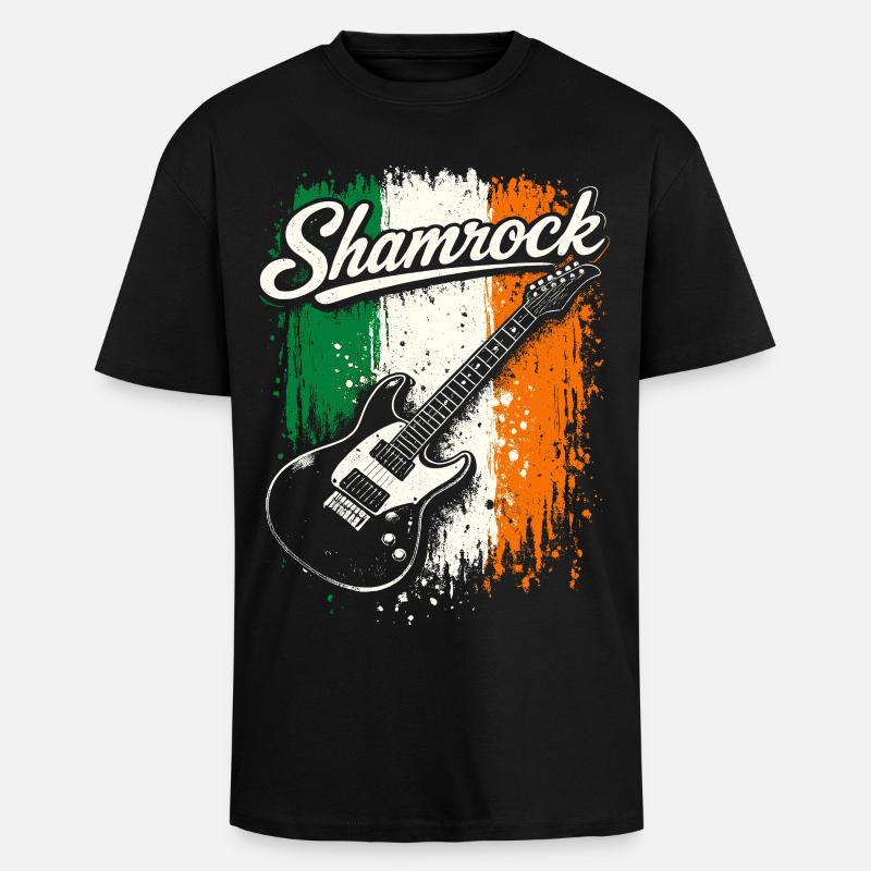 St Patrick E-Gitarre Irish Flag Rock - Oversized Heavyweight Unisex T-Shirt - Schwarz