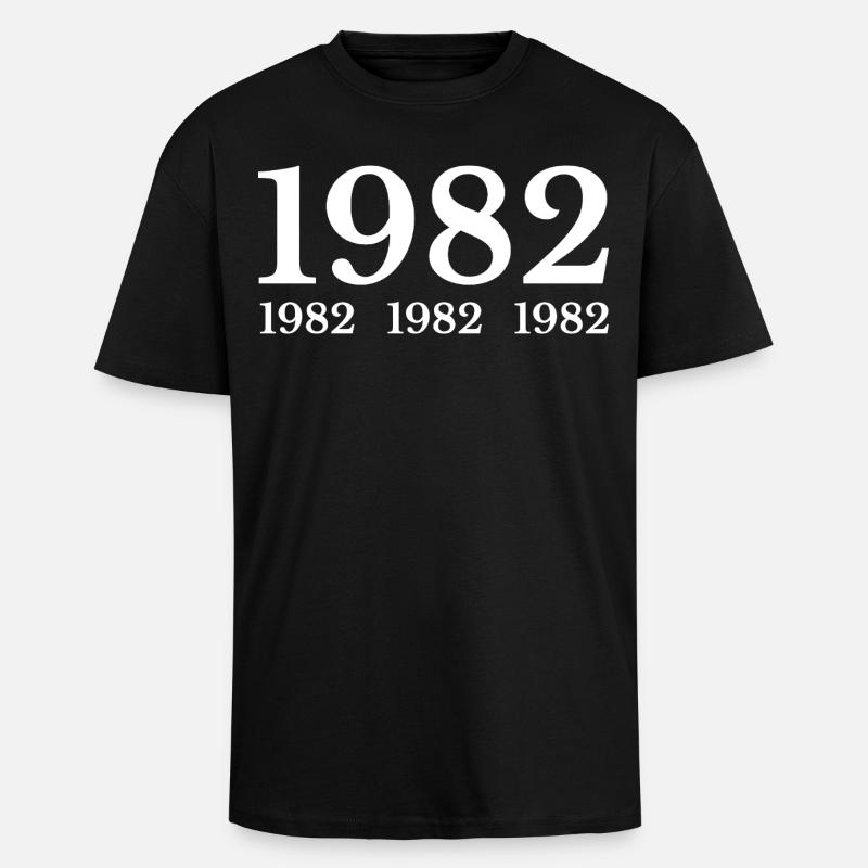 1982 - T-shirt unisexe oversize épais - noir