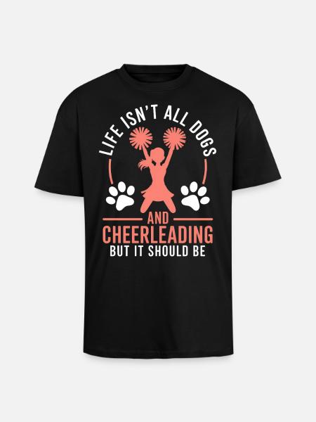 Cheerleading Saying Funny Cheerleading Gift - Unisex Oversized Heavyweight T-shirt - black