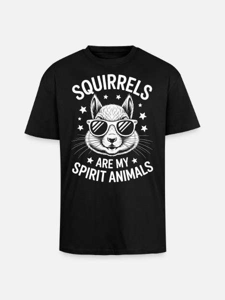 Squirrel Saying Funny Squirrel Gift - Unisex Oversized Heavyweight T-shirt - black
