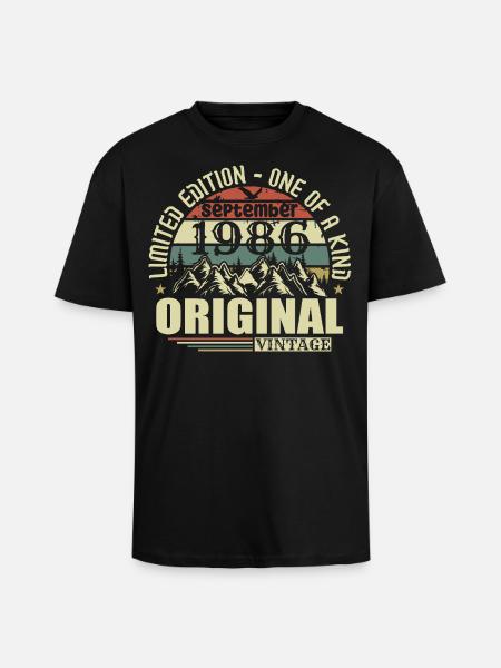 Compleanno Settembre 1986 Edizione Limitata Legend - T-shirt unisex oversize pesante - nero