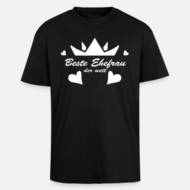 Beste Ehefrau - Oversized Heavyweight Unisex T-Shirt - Schwarz
