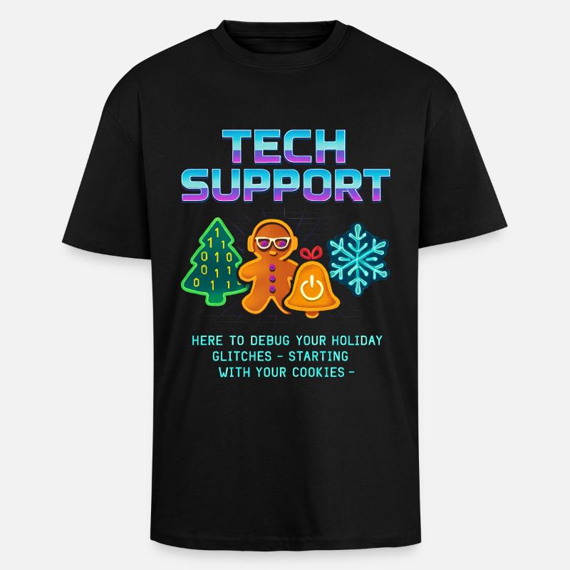 Lustiger Technischer Support Debug Weihnachten - Oversized Heavyweight Unisex T-Shirt - Schwarz