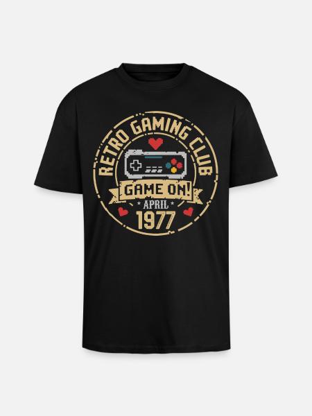 April 1977 Anniversary April 1977 Retro - Unisex Oversized Heavyweight T-shirt - black