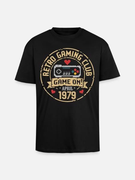 April 1979 Anniversary April 1979 Retro - Unisex Oversized Heavyweight T-shirt - black