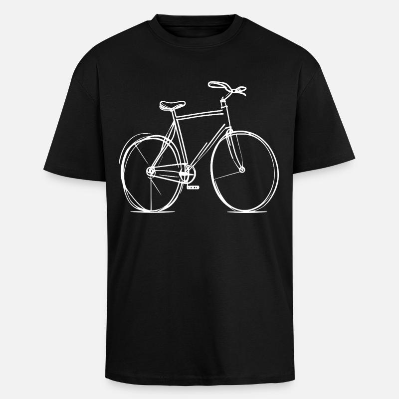 Disegno della linea della bicicletta - T-shirt unisex oversize pesante - nero