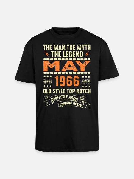 Birthday May 1966 - May 1966 - Unisex Oversized Heavyweight T-shirt - black