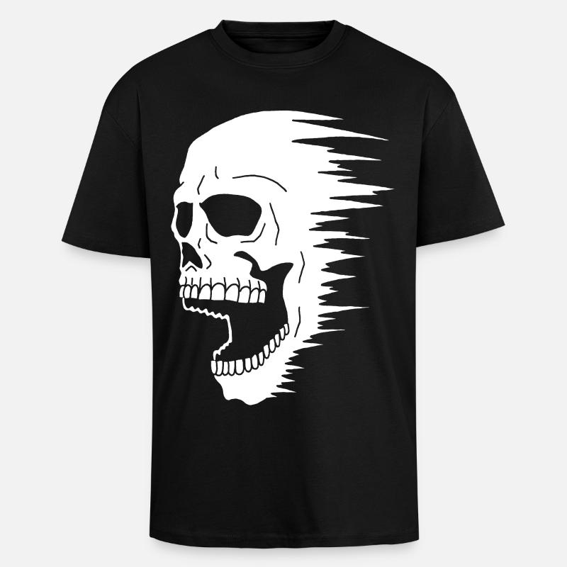 Schädel und Geschwindigkeit - Oversized Heavyweight Unisex T-Shirt - Schwarz