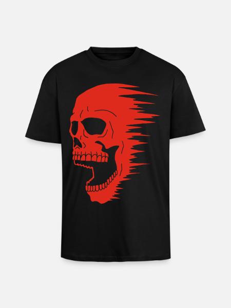 Red Skull and Speed - Unisex Oversized Heavyweight T-shirt - black