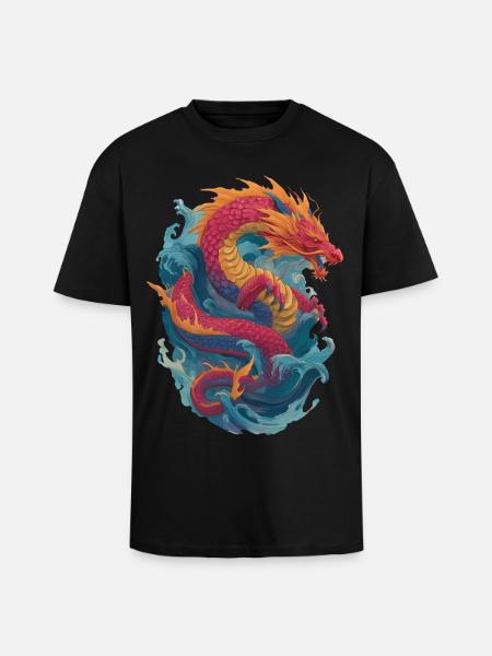 Dragon - Unisex Oversized Heavyweight T-shirt - black